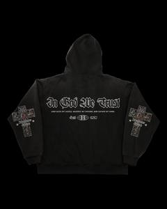 Anonymous Studios <b>Men's</b> <b>Black</b> Zip-Up Hoodie Stained Glass Print Streetwear Regular Fit Autumn Casual Wear <b>Men</b> <b>Hoodies</b> - Product Image 6