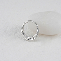 Droite Grand 16G Implant Grade Titane Daith Piercing Miroir Polonais Martelé Nez Articulé Clicker