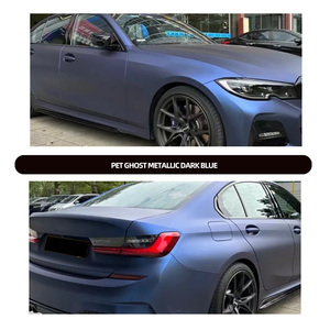 Pellicola per Wrapping Auto in PVC Blu Scuro Metallizzato <span class=keywords><strong>Ghost</strong></span> 152*18M, Antigraffio, Resistente ai Raggi UV, Cambio Colore Carrozzeria, Protezione Vernice in Rotolo - Product Image 2