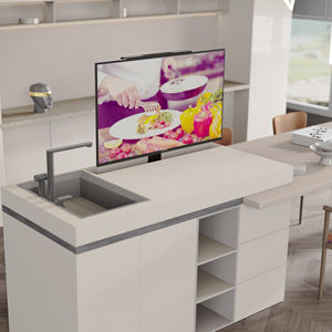 Support mural/sol <span class=keywords><strong>motorisé</strong></span> à hauteur réglable <span class=keywords><strong>pour</strong></span> <span class=keywords><strong>écran</strong></span> 37 ''-65'' Capacité de poids 60kg/132.3lbs VM-TC002 - Product Image 3