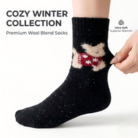 Chaussettes d'hiver chaudes et épaisses en gros, style vintage, tricotées grossières, mi-mollet, chaussettes thermiques pour bottes de randonnée en extérieur, OEM