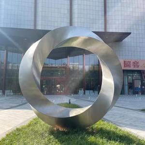 カスタマイズされた大型屋外抽象アートデコレーション鋳造ブロンズグローブ彫刻ツイスティサークル金属彫刻 - Product Image 6