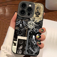 Funda Protectora para Teléfono Móvil con Diseño de Calavera, Sol y Luna, Impresión de Pupilas, TPU Antigolpes, para iPhone 11 12 13 14 15 16, Venta al Por Mayor de Fábrica