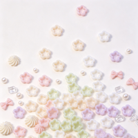 Accessoires pour ongles Macaron Hollow Star, petits charms en résine en forme d'étoile, décorations florales aux couleurs pastel pour salon de manucure