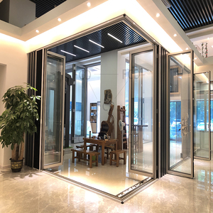 Puerta Plegable y Corredera Personalizable para Balcón <span class=keywords><strong>de</strong></span> Villa, Diseño <span class=keywords><strong>de</strong></span> Grano, Puerta Plegable <span class=keywords><strong>de</strong></span> Vidrio Acordeón <span class=keywords><strong>de</strong></span> Aluminio - Product Image 2