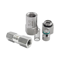 Katup Periksa Satu Arah Pneumatik Hidrolik Baja Tahan Karat 304 Anti Asam 1/4\" 1/2\" Inch dengan Ulir Jantan untuk Air BSPT NPT