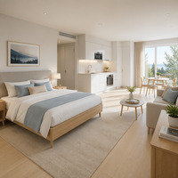 Ensembles de meubles modernes en bois massif sur mesure pour hôtels et appartements, tailles et finitions personnalisables, vente en gros