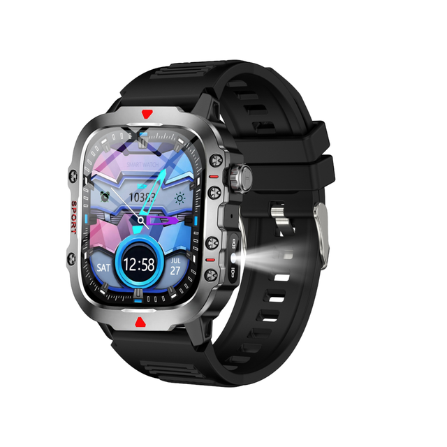 C40 Pro Smart Watch Square 2.19inch Full Touch Screen BT/Video Call Answer Fitness Tracker Outdoor LED Qibla Direction