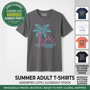 Camisetas Premium de Verano Unisex de Algodón Puro de Talla Única con Estampados Urbanos Surtidos, Liquidación de Lote, Paquete a Granel, China - Product Image 5