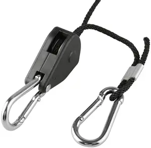 Colgador de cuerda de 1/8 pulgadas, juego de cuerda ajustable, polea de cuerda, 150Lb de capacidad, 1 par