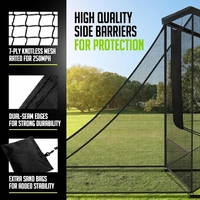 Enceinte de simulateur de golf pour entraînement 10x7ft en acier thermolaqué avec filet anti-déchirure, retour automatique de balles, barrières latérales silencieuses et poignée de transport