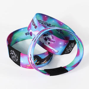 Пользовательский Хрустальный сублимационный печатный логотип полиэстер для вечеринки эластичный браслет тканевый браслет для клуба - Product Image 3