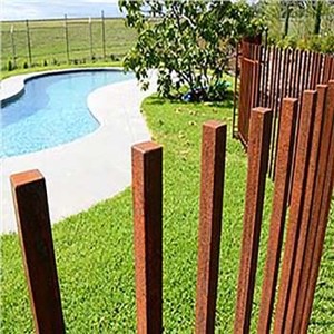 Panneau de séparation extérieur de style haut de gamme Clôture Corten rouillée pour la sécurité des maisons de bétail Bois traité sous pression naturel pour l'extérieur - Product Image 5