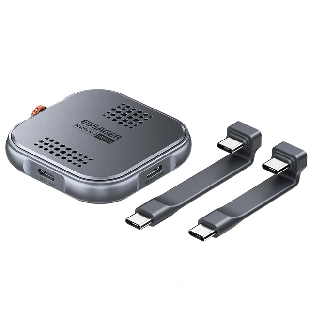 ESSAGER ES-YP01 100W 10Gbp USB 3.2 External Hard Drive Enclosure Aluminum Type C Magnetic Nvme 2230 M.2 SSD HDD Enclosure