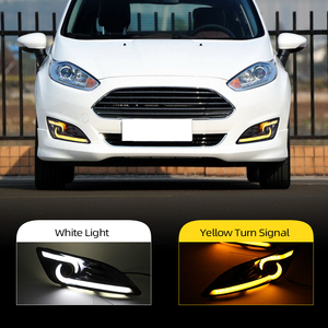 Feu stop LED pour <span class=keywords><strong>Ford</strong></span> <span class=keywords><strong>Fiesta</strong></span> 2013, 2014, 2015, 2016, tendance, éclairage de jour, anti-brouillard, DRL, avec <span class=keywords><strong>clignotant</strong></span> jaune - Product Image 3