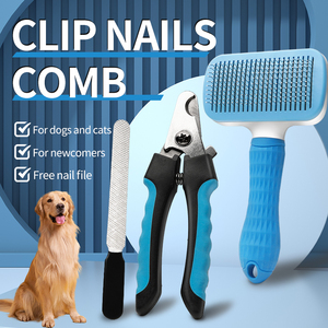 Ensemble de toilettage professionnel pour animaux de compagnie peigne de nettoyage pour chat et chien brosse de toilettage pour animaux de compagnie ensemble de coupe-ongles pour animaux de compagnie - Product Image 2