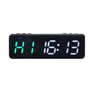 Minuteur numérique magnétique programmable pour salle de sport avec horloge murale LED, bande lumineuse Wi-Fi et contrôleur de batterie miniature pour intervalles sportifs - Product Image 1