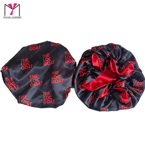 MUYANG New product Satin Circle <b>Bonnet</b> With Drawstrings Printed Design Fashion Sleep Hat For Women Home Use - Product Image 6