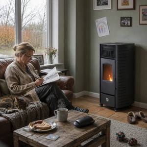 Stufa <span class=keywords><strong>a</strong></span> <span class=keywords><strong>Pellet</strong></span> di Biomassa Fangran 6kW per Cucina, Riscaldamento e Caminetto con Ampia Finestra Panoramica per Uffici Commerciali e Caffetterie - Product Image 2