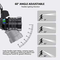 Lampe frontale LED blanche et rouge à intensité variable, étanche, rechargeable, lumière puissante, lampe torche montée sur la tête, longue durée, pour la pêche et le camping