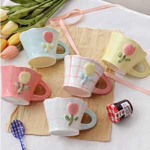 Handmade Ceramic Flower <b>Mug</b> <b>Cute</b> 200ml Cappuccino Cups Small Coffee <b>Mugs</b> for Espresso - Product Image 2