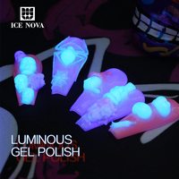 ICE NOVA Top Coat Luminescent dans le Noir Personnaliser le Logo Fournitures pour Ongles Gel UV Luminescent Vernis à Ongles Sans Essuyage Gel de Finition pour Ongles
