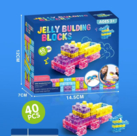 Blocs de construction en gelée arc-en-ciel translucides, briques en gelée emboîtables, blocs sensoriels souples, développement de la motricité fine, personnalisables