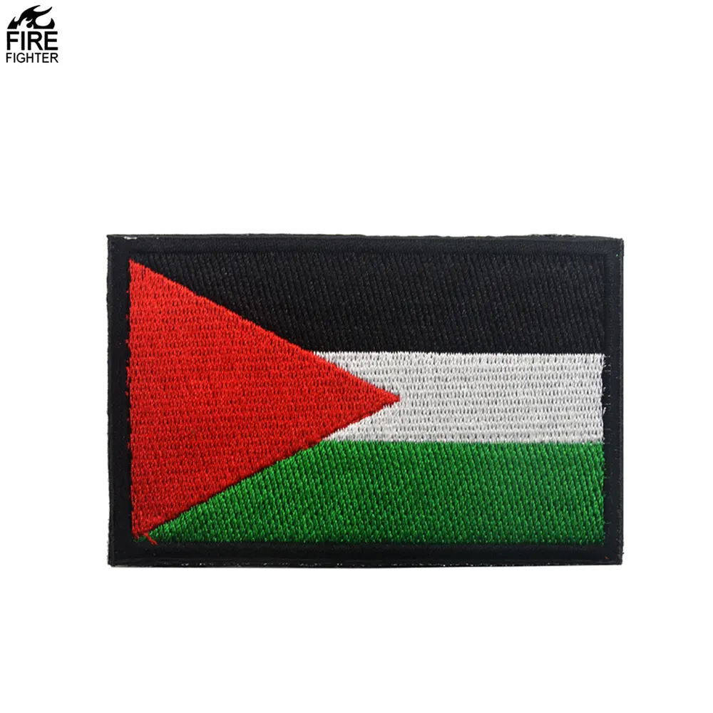 전체 자수 하이 퀄리티 사용자 정의 직물 자수 가방 및 모자에 대한 팔레스타인 국기 패치에 바느질