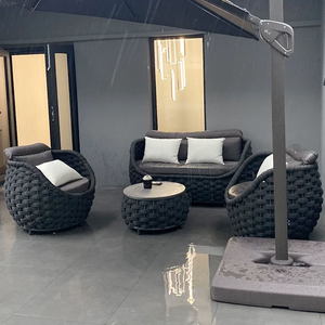 <span class=keywords><strong>Set</strong></span> Divano <span class=keywords><strong>da</strong></span> <span class=keywords><strong>Giardino</strong></span> Moderno in Rattan Impermeabile <span class=keywords><strong>con</strong></span> Protezione Solare per Esterni, Ideale per il Tempo Libero e l'Uso in Villa - Product Image 4