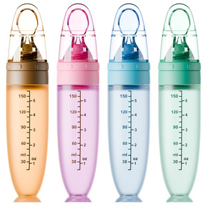 Biberon de <span class=keywords><strong>céréales</strong></span> pour bébé 150 ml avec cuillère souple en silicone, biberon à presser pour jus, cuillère pour aliments complémentaires, ventouse en silicone - Product Image 5