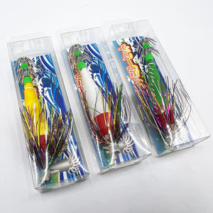 Leuchtende Stoff rolle Tintenfisch Jig Haken Doppels chirm Tintenfisch Jig Köder Künstliche Octopus Angeln Köder Tintenfisch Egi Holz Garnelen - Product Image 5