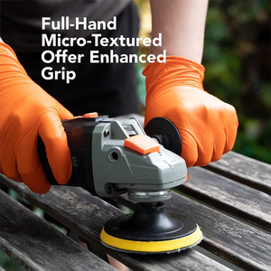 Disposable Orange Disposable Diamond Powder Free Nitrile Gloves Oil Resistant Heavy Duty Diamond Nitrile Gloves - Product Image 3