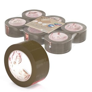 Ruban d'emballage - dimensions 48 mm x 50 m, adhésif à forte adhérence, facile à couper, couleur marron. Idéal pour sceller - Product Image 1