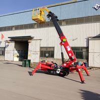 Grue araignée compacte Risenmega 3T Mini, grue télescopique télécommandée de 10 m, acier au manganèse Q235, chenilles en caoutchouc, hydraulique