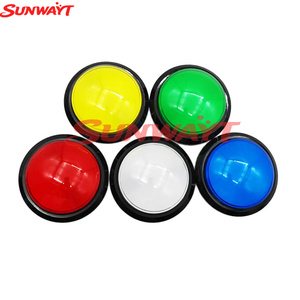 Botón pulsador momentáneo LED iluminado de 100 mm, grande, redondo, con forma de cúpula, de reinicio automático, para proyectos de juegos de arcade - Product Image 2