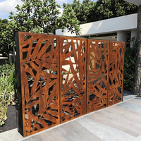 Panneaux de clôture en acier Corten gravés au laser, imperméables, pour jardin, séparateurs d'espace extérieur en métal, couleur patine, aspect rouillé