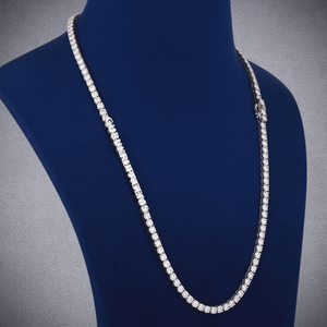 Collar de tenis de 24 pulgadas y 3 mm, plata de ley 925, diamantes de talla redonda, cadenas de lujo, joyería para uso diario, regalo de aniversario - Product Image 1