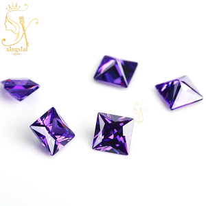 พลอยเทียมพลอยสังเคราะห์3X3MM 12X12MM 5A สีม่วงสีม่วงเซอร์โคเนียทรงสี่เหลี่ยมทรงหลวมประดับเพชรสังเคราะห์สำหรับเจ้าหญิง - Product Image 3