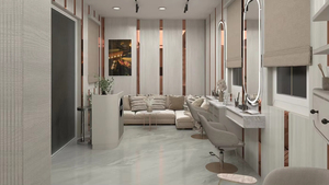 Professional Barber <b>Work</b> <b>Station</b> with Wall Mirror | Custom Hair Salon Furniture & Barbershop Design - Product Image 3