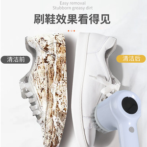 Multifunctional <b>electric</b> dishwashing <b>brush</b>, shoe washing <b>brush</b>, household multifunctional multi-head replaceable <b>electric</b> <b>brush</b> - Product Image 2