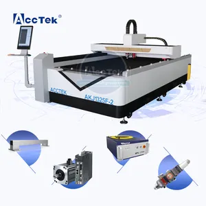 Acctek-máquina de corte láser de fibra de hierro, corte de metal cnc, cortador láser de fibra 1325