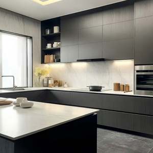 Muebles de Cocina de Diseño Moderno, Precio de Gabinetes de Cocina, Gabinetes para Sala de Estar y Hoteles - Product Image 4