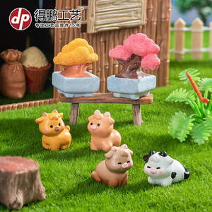 รูปปั้นสัตว์เรซิ่นขนาดเล็กพร้อมกระถางบอนไซสำหรับตกแต่งสวนใช้ได้ทั้งภายในและภายนอกอาคาร - Product Image 1