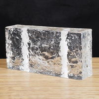 Bloc de verre de briques de verre cuboïde multicolore rectangulaire à bord lisse décoratif en gros à bas prix
