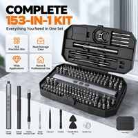 Kit de tournevis de précision magnétique 153-en-1 avec étui de rangement pour réparation de téléphones, tablettes, PC, ordinateurs portables, montres, lunettes et projets DIY