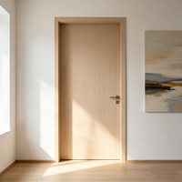 Porte intérieure en bois stratifié, finition grain de bois, durable, facile à nettoyer, résistante à l'humidité, pour usage en appartement