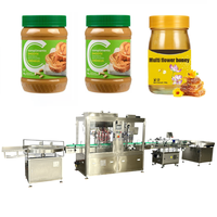 Remplisseuse automatique de beurre de cacahuète Confiture de moutarde Sauce Ketchup Remplisseuse et bouchage Ligne de remplissage de confiture de fruits