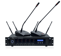 Système de conférence sans fil numérique UHF Thinuna VA-8100 avec microphones à col de cygne flexibles pour unités de chaises de discussion