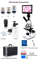 Microscopio Digital Veterinario WEIAI, 400X 1000X 1600X, Pantalla LCD, Células Sanguíneas, Ácaros, Esperma, Microscopio Biológico Binocular