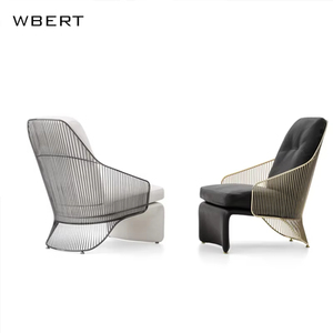 WBERT-Sofá individual moderno de lujo italiano para comedor, uso en hotel, silla elegante de ocio de tela de acero inoxidable para sala de estar - Product Image 6